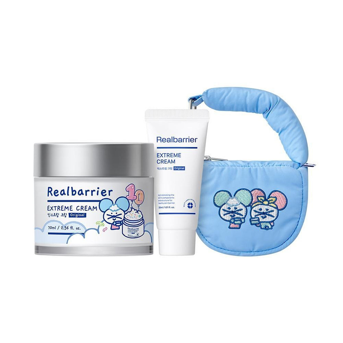 [POGON VILLAGE EDITION] Real Barrier Extreme Cream 70ml Set (+30ml+Padded Bag Keyring)