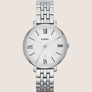 Fossil Jacqueline Silver Tone Crystal-Detailed Bracelet Watch ES3433