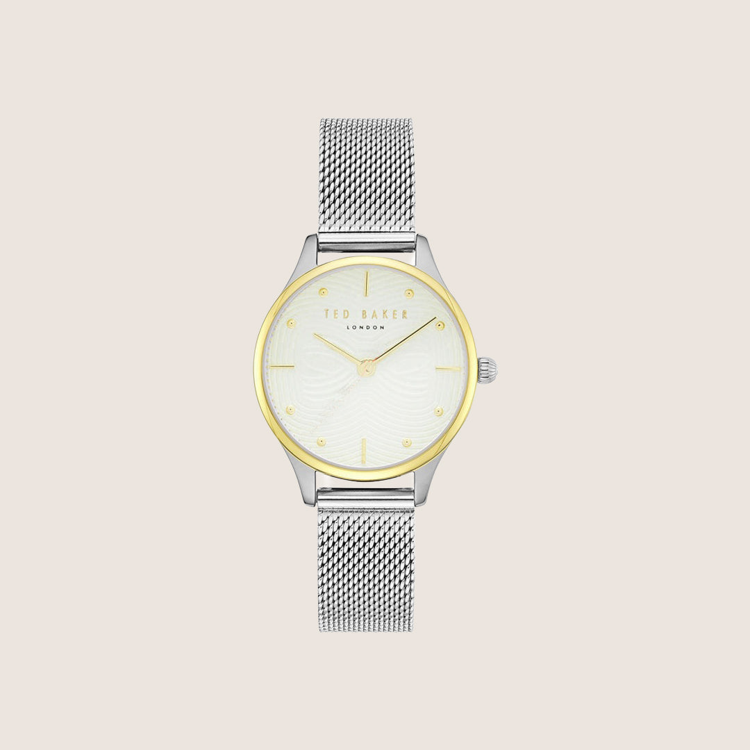 Ted Baker Ladies Silver White Dial Bracelet Watch TE50704001