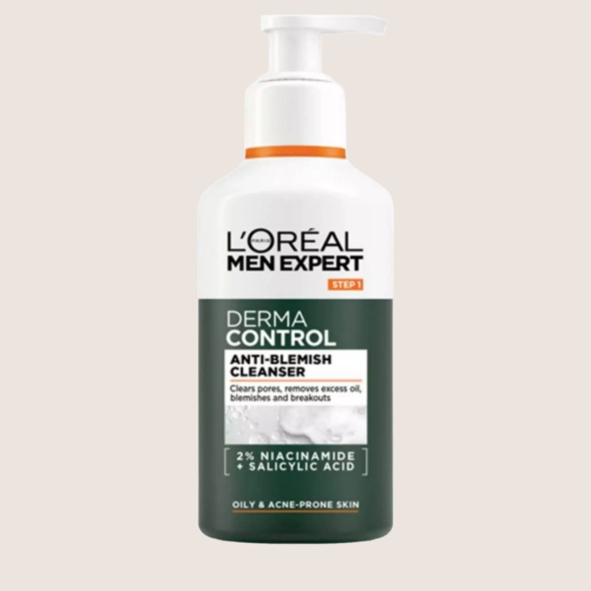 L'Oréal Men Expert Derma Control Purifying Cleansing Gel with 2% Salicylic Acid for Oily Skin 260ml