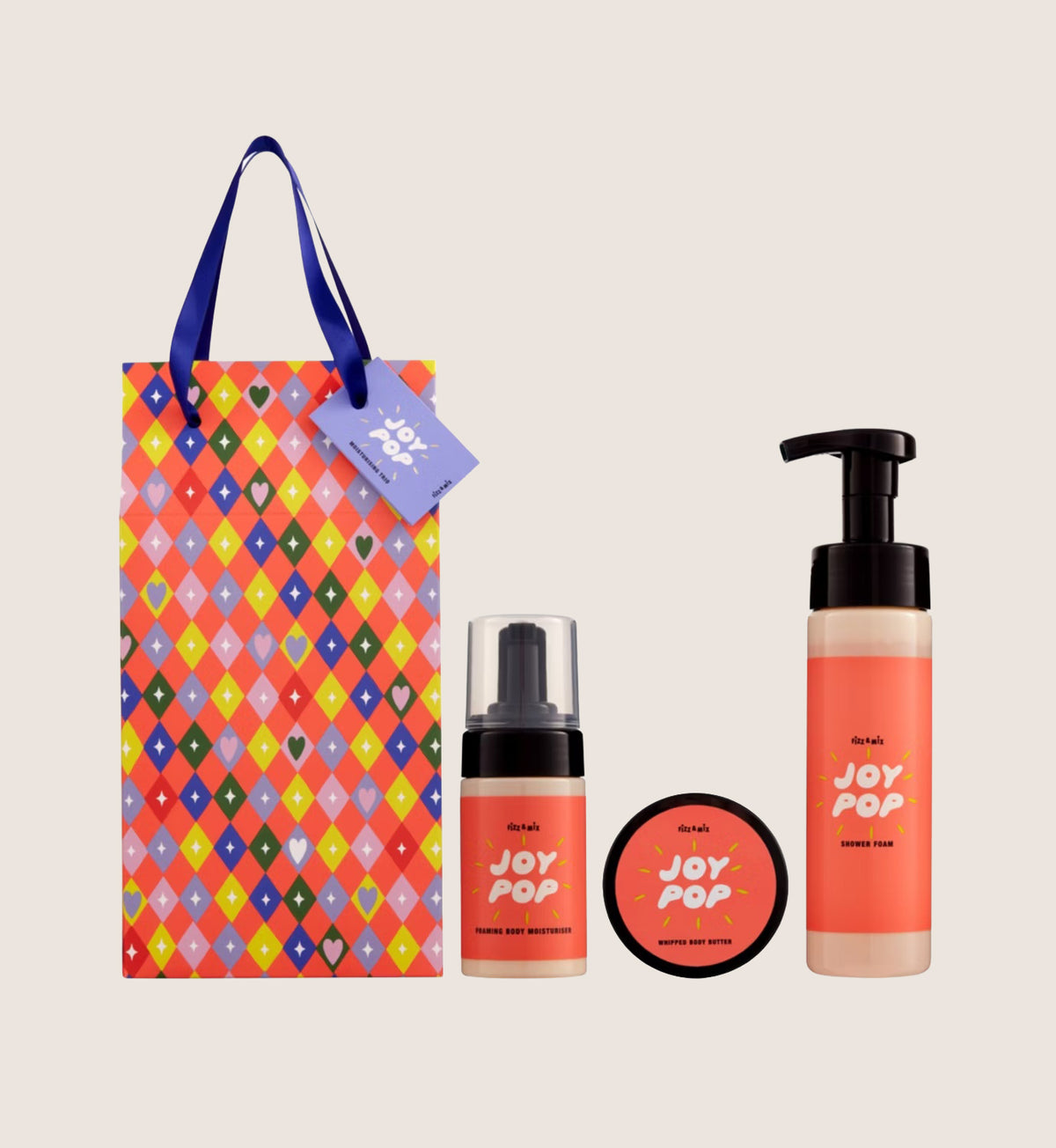 Fizz & Mix Joy Pop Moisturising Trio Bath & Body Gift Set For Her