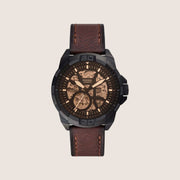 Fossil Mens Bronson Automatic Black Leather Watch ME3219