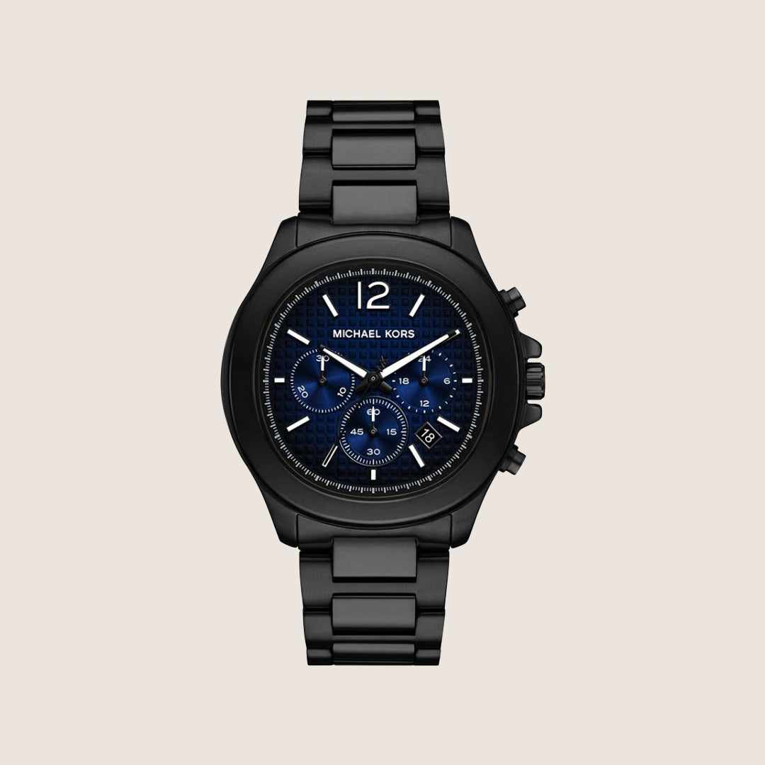 Michael Kors Men's Sage Black Dial Silver Stainless Steel Bracelet Watch MK9193
