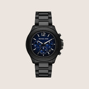 Michael Kors Men's Sage Black Dial Silver Stainless Steel Bracelet Watch MK9193