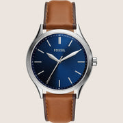 Fossil Men's Fenmore Blue Dial Brown Leather Watch BQ2863