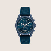 Michael Kors Men's Warren Chronograph Blue Dial Blue Textile Strap Watch MK9142
