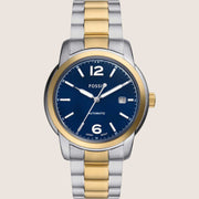 Fossil Men's Heritage Automatic Blue Dial Two-Tone Bracelet Watch ME3230