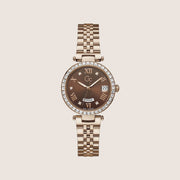 GC Ladies Flair Rose Gold Crystal Set Brown Dial Day Date Watch Z01009L4MF