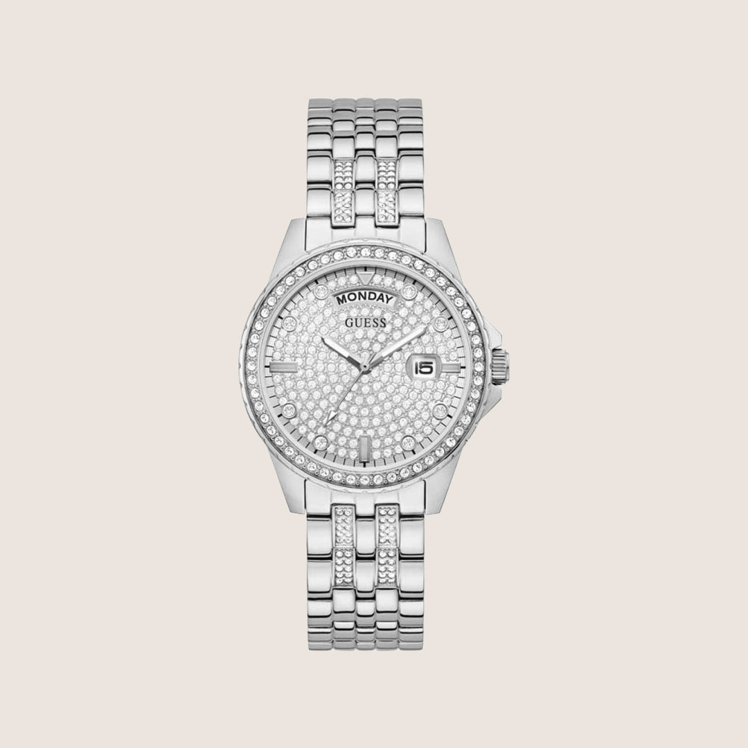 Guess Women's Lady Comet Watch Crystals-Set Silver Dial GW0254L1