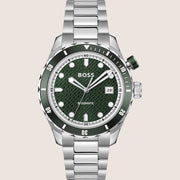 BOSS Men's Bossmatic Green Dial Silver Steel Automatic Watch 1514178
