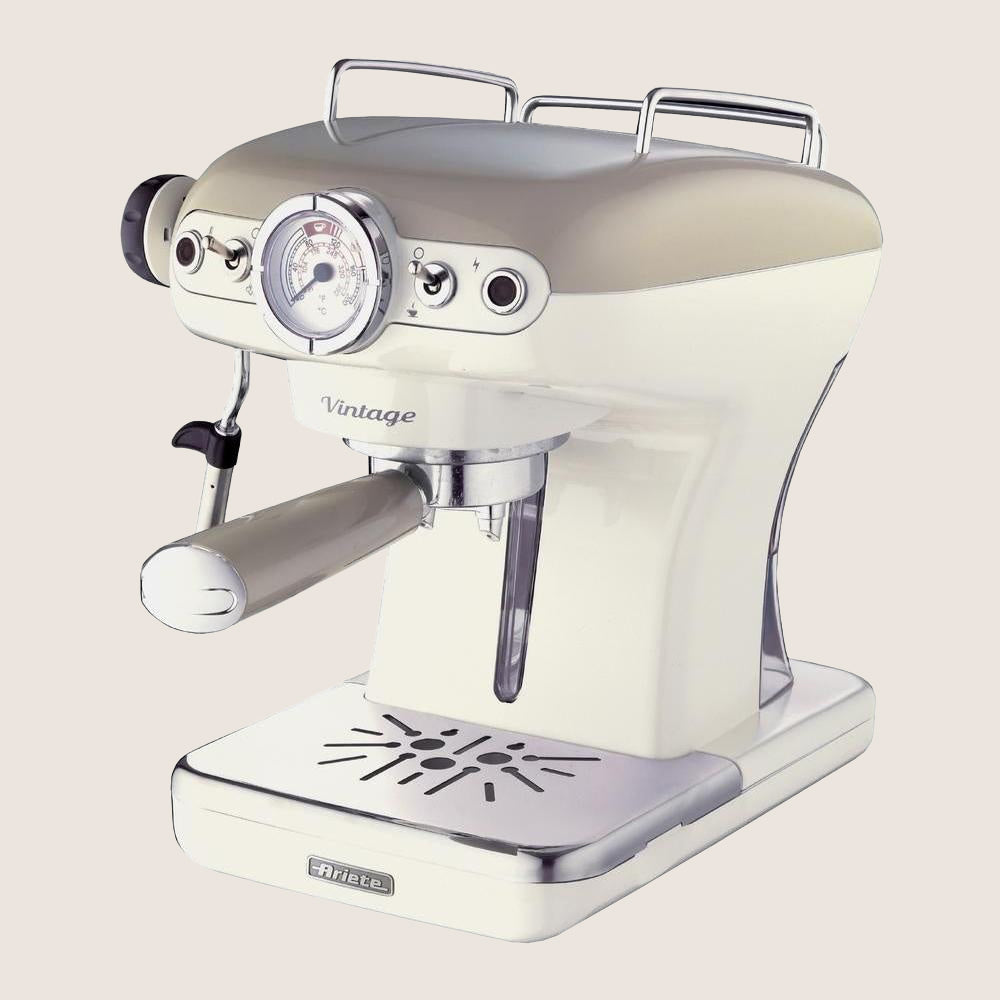 ARIETE Vintage Espresso 1389 Coffee Machine Steam Wand ESE Pod Compatible 0.9L - Beige