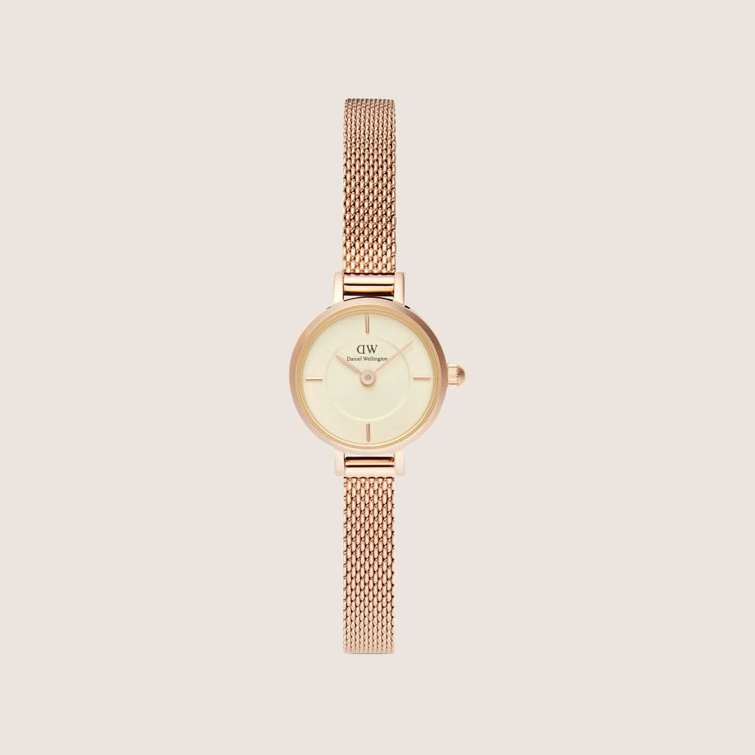 Daniel Wellington Women's Petite Mini Melrose Rose Gold Gold Dial Watch DW00100741