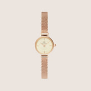 Daniel Wellington Women's Petite Mini Melrose Rose Gold Gold Dial Watch DW00100741