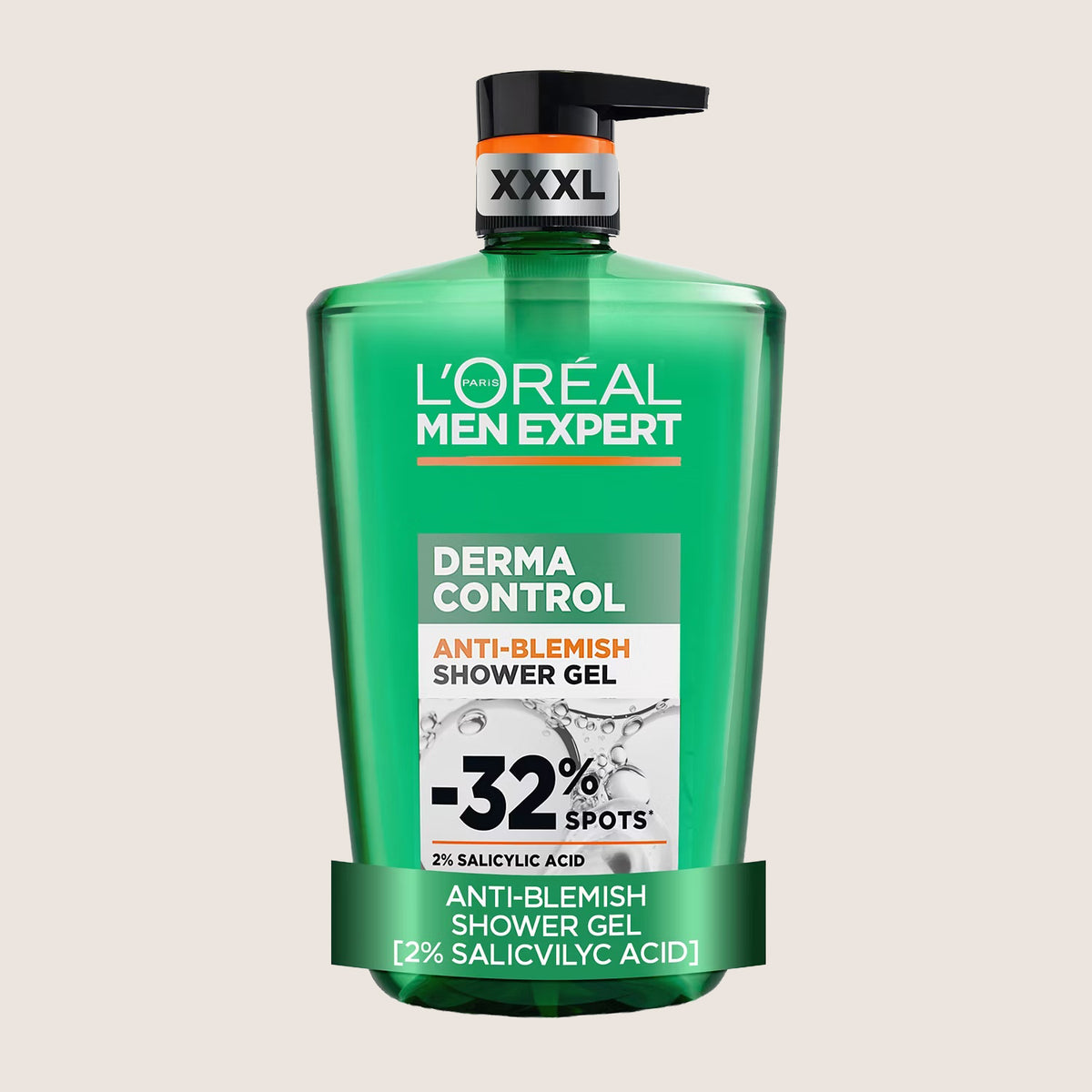 L'Oréal Men Expert Derma Control Anti-Blemish Shower Gel 2% Salicylic Acid Body Wash 1L