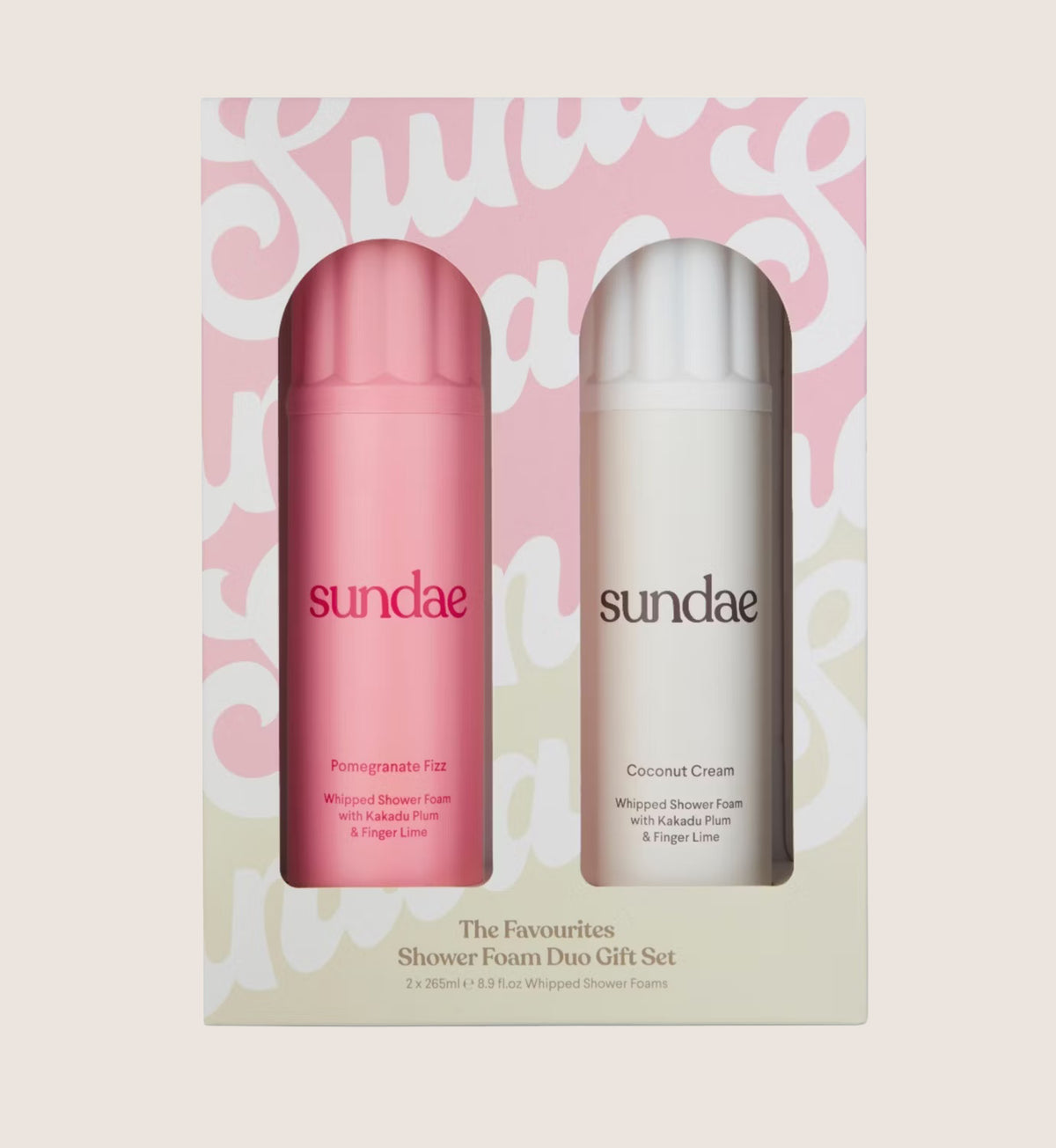 Sundae Pomegranate & Coconut Shower Foam Duo Bath & Body Gift Set For Her