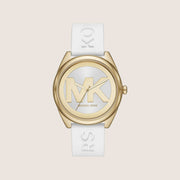 Michael Kors Women's Janelle White Dial Gold Case Watch MK7141