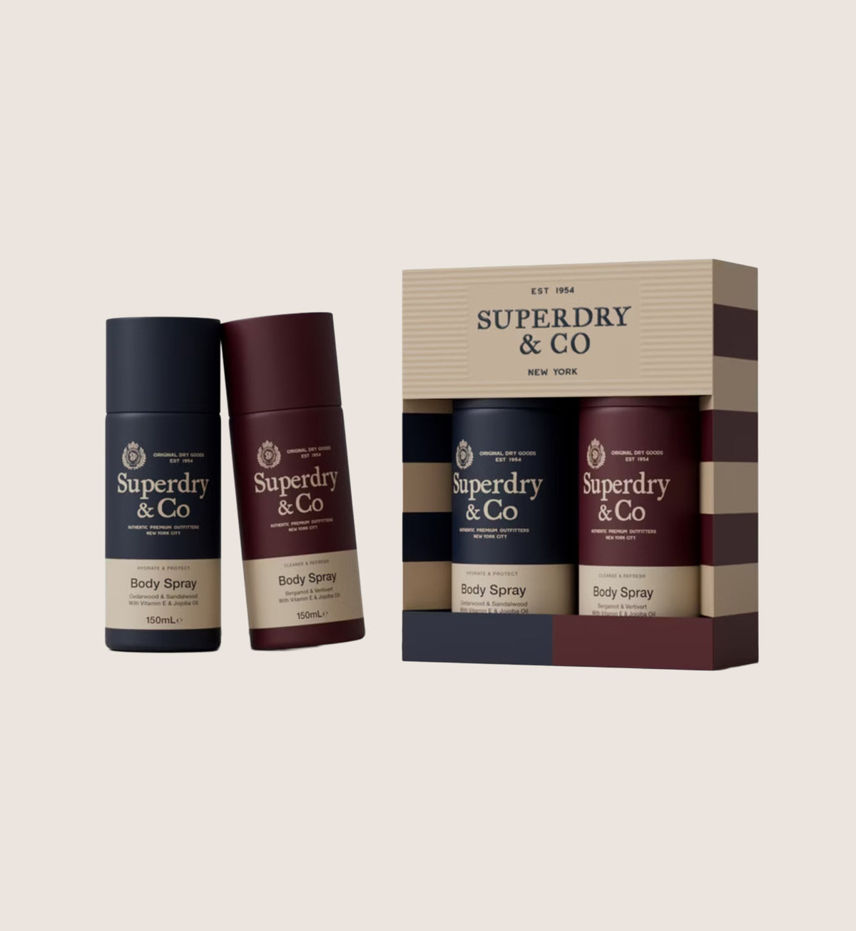 Superdry Body Spray Duo Set Cedarwood & Sandalwood and Bergamot & Vetiver 2 x 150ml
