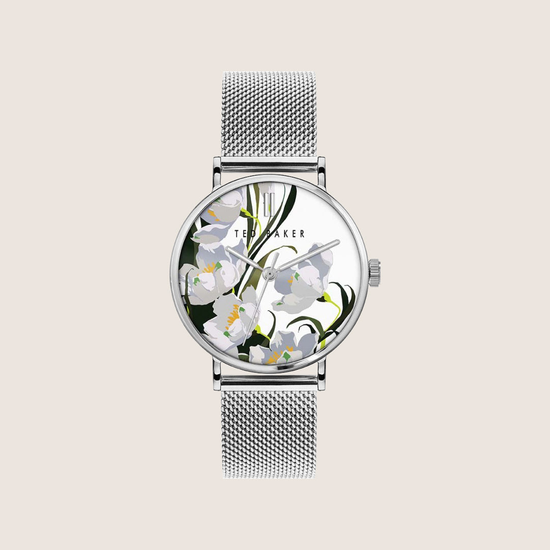 Ted Baker Ladies Phylipa Fashion Silver Multicolour Dial Bracelet Watch BKPPHS131