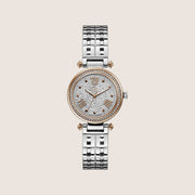 GC Ladies PrimeChic Two-Tone Crystal Set Silver Dial Swiss Watch Y47004L1MF