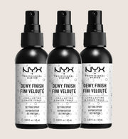 NYX Professional Makeup Make Up Setting Spray - Dewy Finish - 3 X Sprays Setting Spray Set