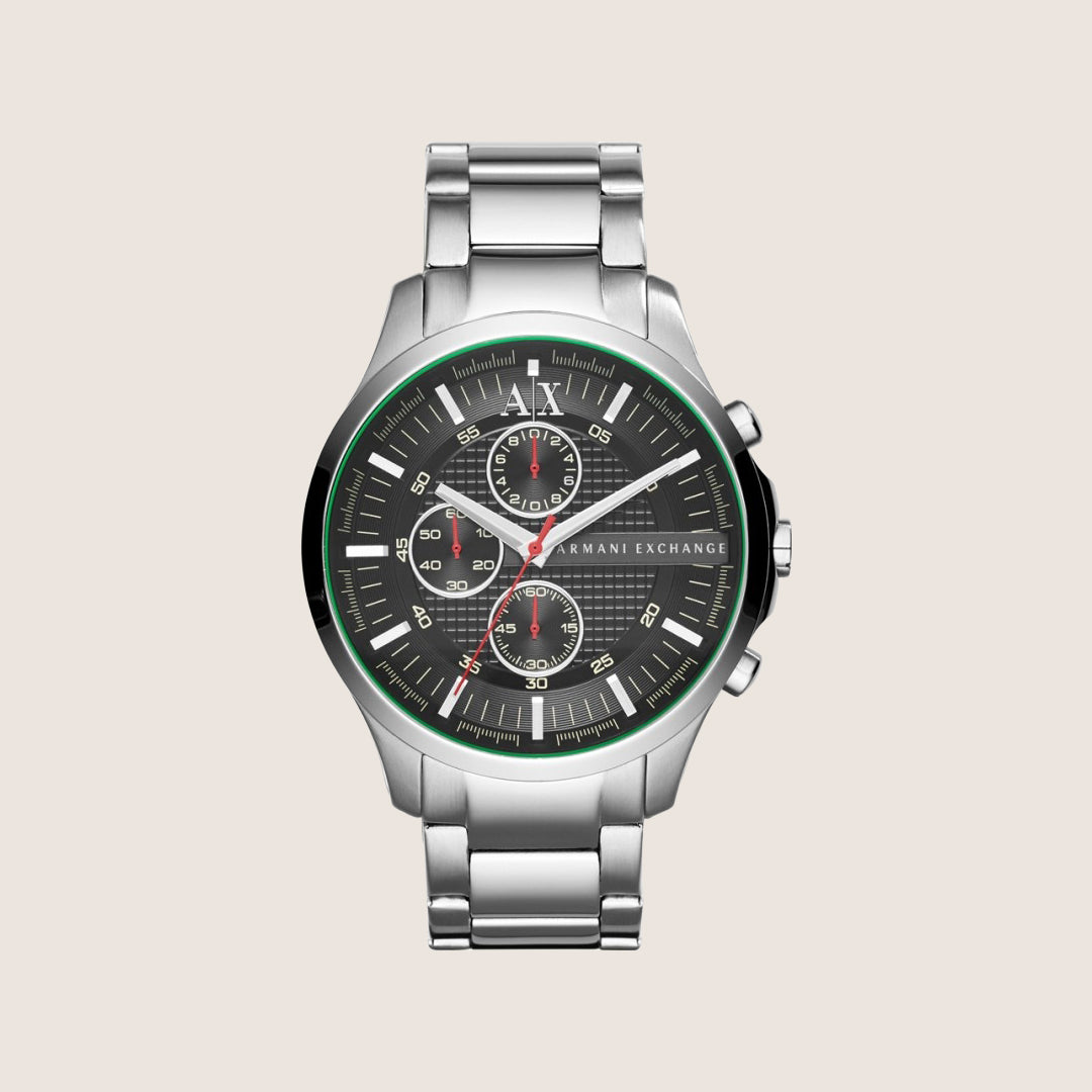 Armani Exchange Men's Dress Watch Grey Dial Silver Steel Bracelet AX2163