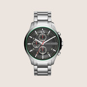 Armani Exchange Men's Dress Watch Grey Dial Silver Steel Bracelet AX2163