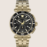 Versace Mens Watch Gold Chronograph Dark Dial VE3L00522