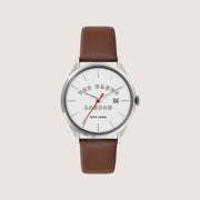 Ted Baker Mens Leytonn White Dial Brown Leather Strap Watch BKPLTF206