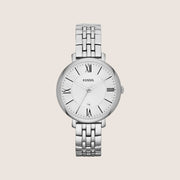 Fossil Women's Jacqueline Silver Tone Steel Bracelet Date Watch ES3433