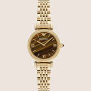 Emporio Armani Gold Bracelet Warm Brown Dial Ladies Watch AR11703