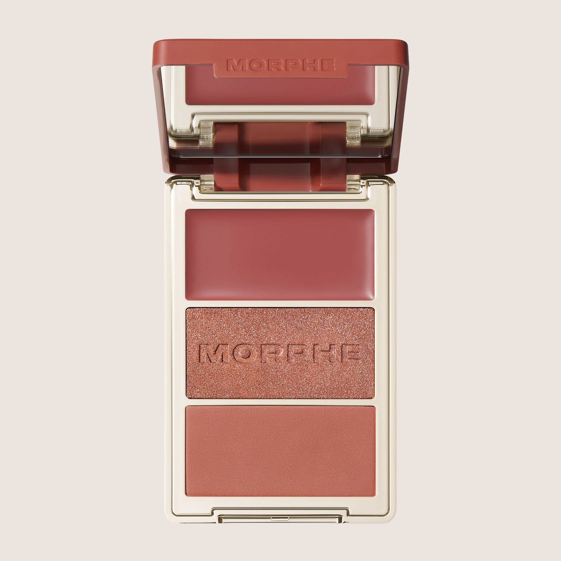 Morphe Cheek Thrills Trios + Dual-Ended Blush Brush Soft Glow
