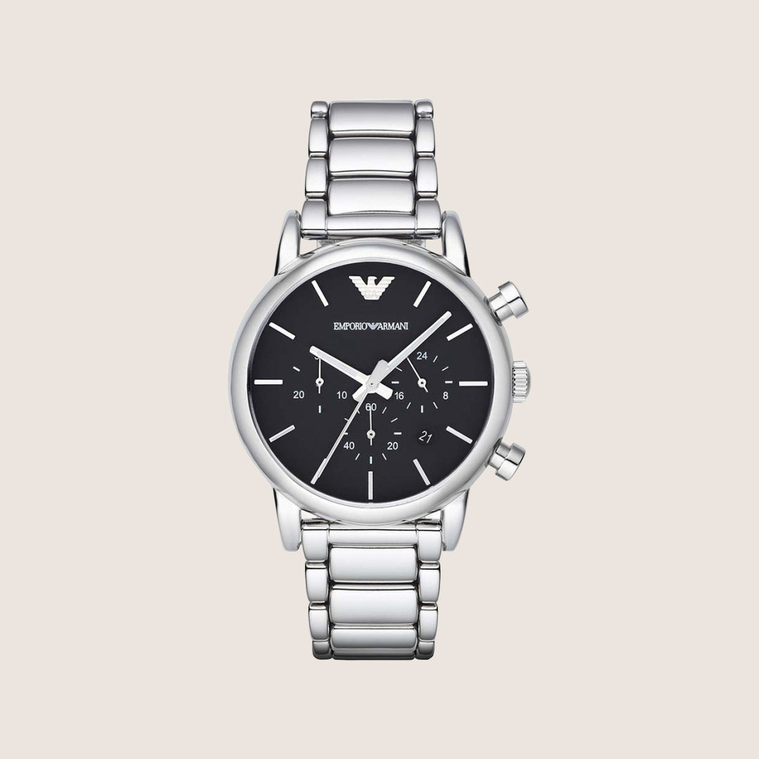 Emporio Armani Men's Luigi Watch Silver Polished Link Bracelet AR1853
