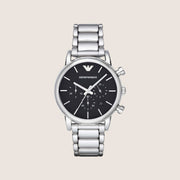 Emporio Armani Men's Luigi Watch Silver Polished Link Bracelet AR1853