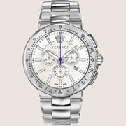Versace Mens Watch Silver Tachymeter Chronograph VFG090013