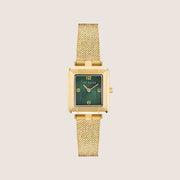 Ted Baker Ladies Mayse Gold Green Square Dial Watch BKPMSF306