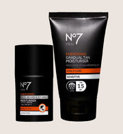 No7 Men Energising Face Moisturiser Bundle - Beard & Stubble + Gradual Tan SPF15