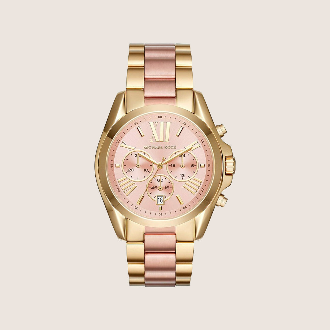 Michael Kors Women's Bradshaw Chronograph Rose Gold Dial Watch MK6359
