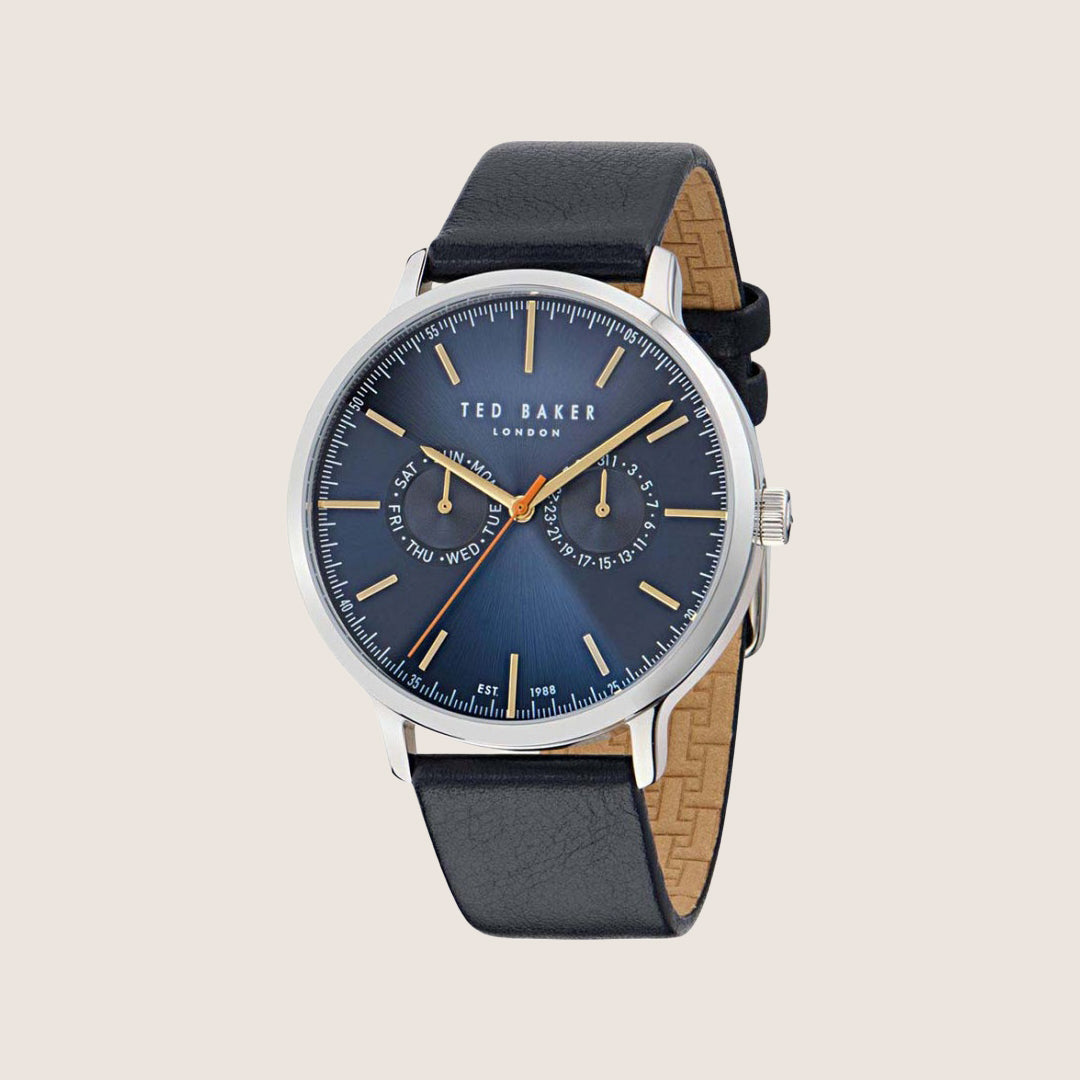 Ted Baker Mens Haarvin Blue Dial Blue Leather Strap Watch BKPHAS503