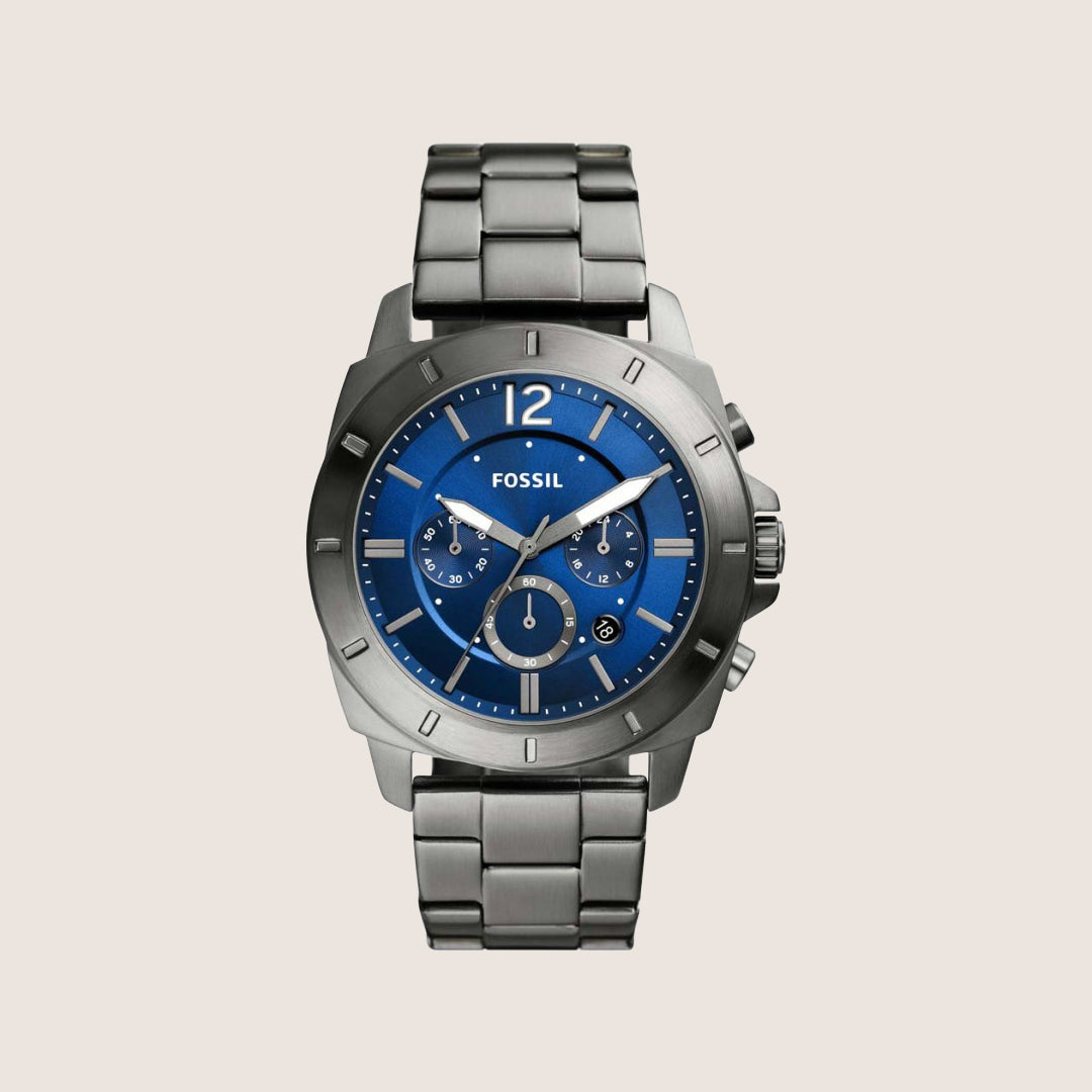 Fossil Mens Privateer Blue Chronograph Cushion Watch BQ2816