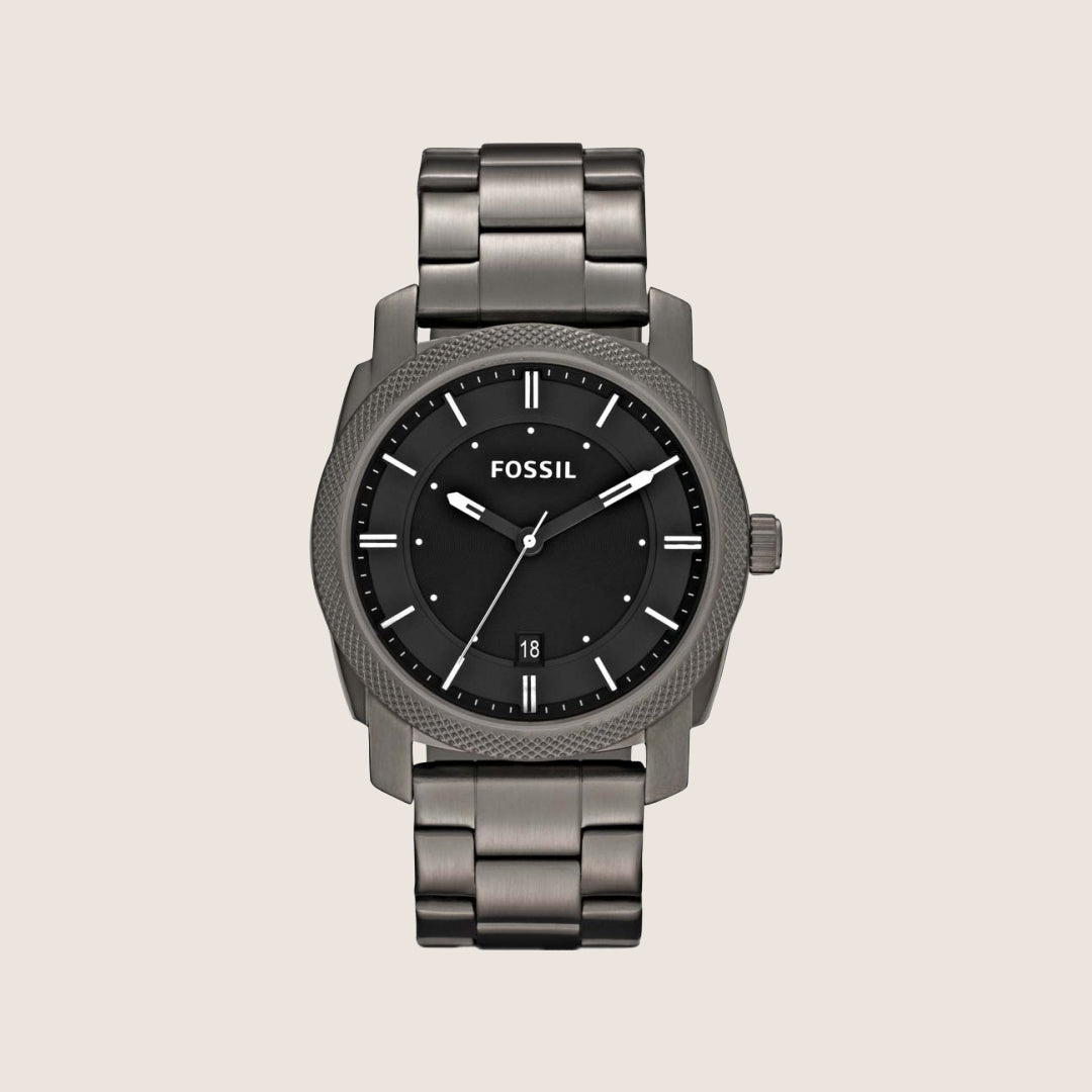 Fossil Mens Machine Black Steel Watch FS4774