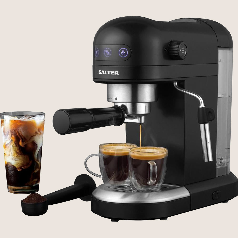 SALTER Espirista EK5240BO Espresso Coffee Machine 15-Bar Steam Wand Dual Cup 1.4L