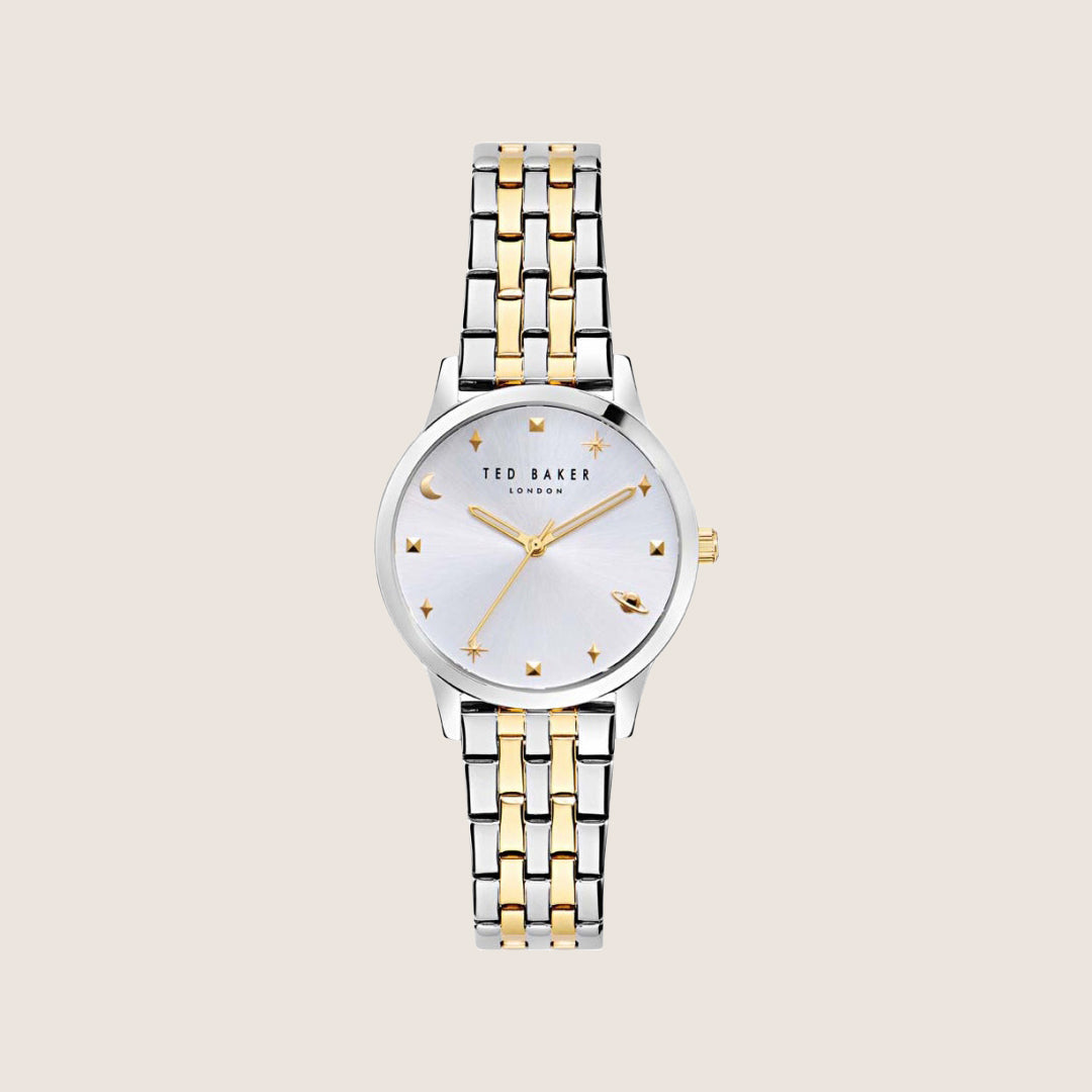 Ted Baker Ladies Fitzrovia Constellation Silver Baton Dial Bracelet Watch BKPFZS406