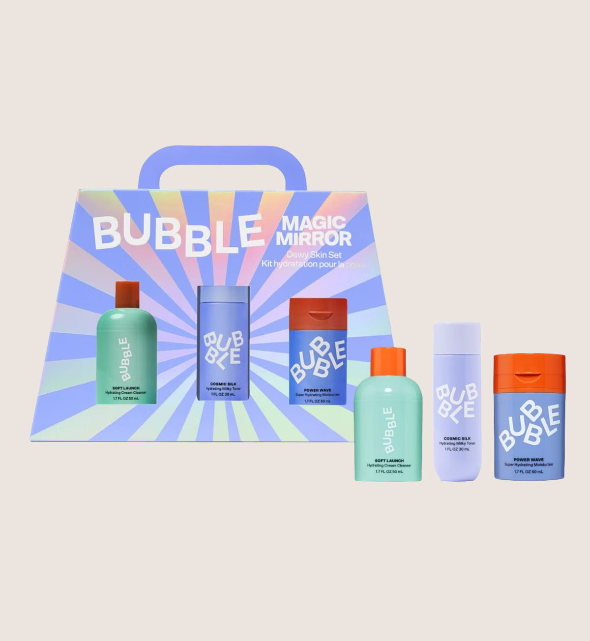 Bubble Magic Mirror Dewy Skin Skincare Gift Set For Her