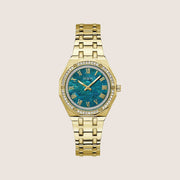 Guess Women's Desire Watch Crystal-Set Mother Of Pearl, Green Dial GW0770L2
