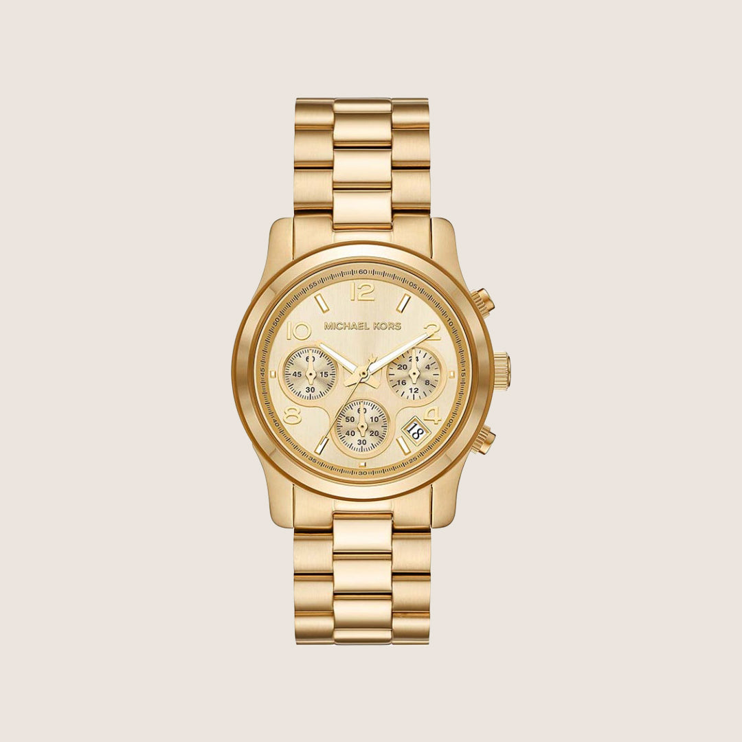 Michael Kors Women's Runway Chronograph Gold Dial Watch MK7323