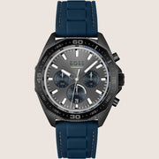 BOSS Men's Energy Chronograph Gunmetal Dial Blue Plastic Strap Watch 1513972