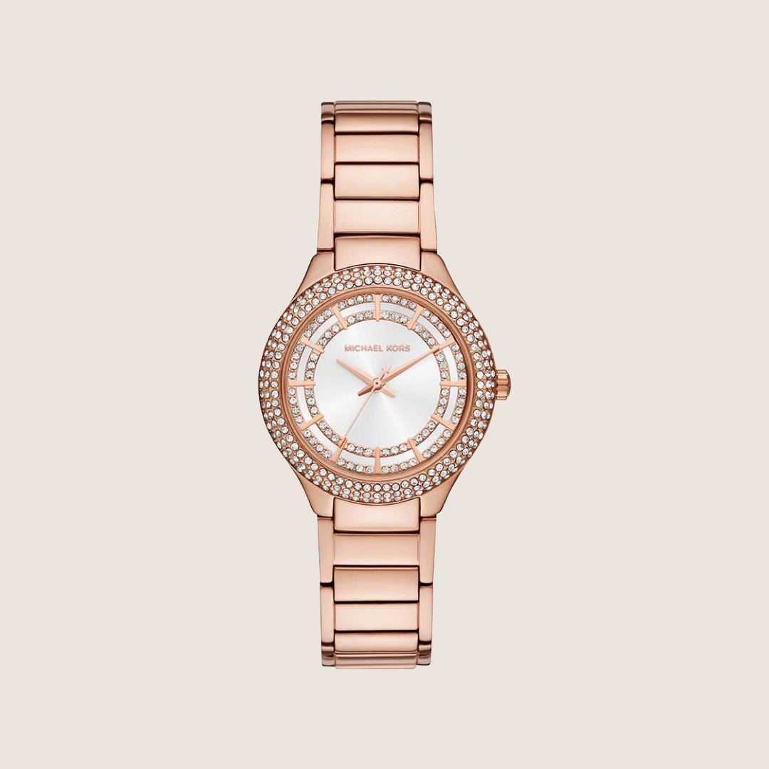 Michael Kors Women's Sylvia White Dial Rose Gold Case Watch MK4942