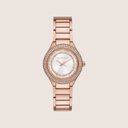 Michael Kors Women's Sylvia White Dial Rose Gold Case Watch MK4942