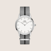 Daniel Wellington Women's Iconic Silver Textile White Dial Watch DW00100679