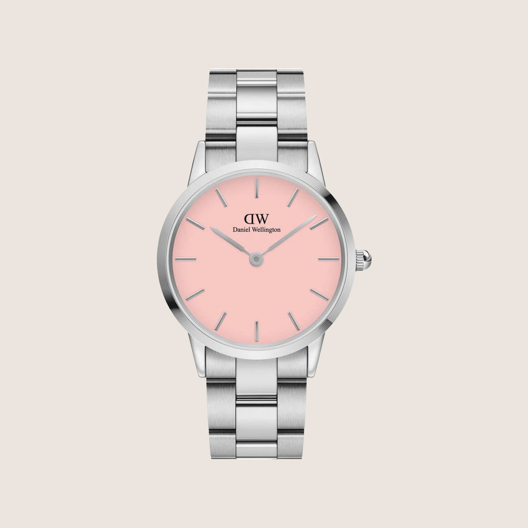 Daniel Wellington Women's Iconic Link Blush Silver Pink Dial Watch DW00100536